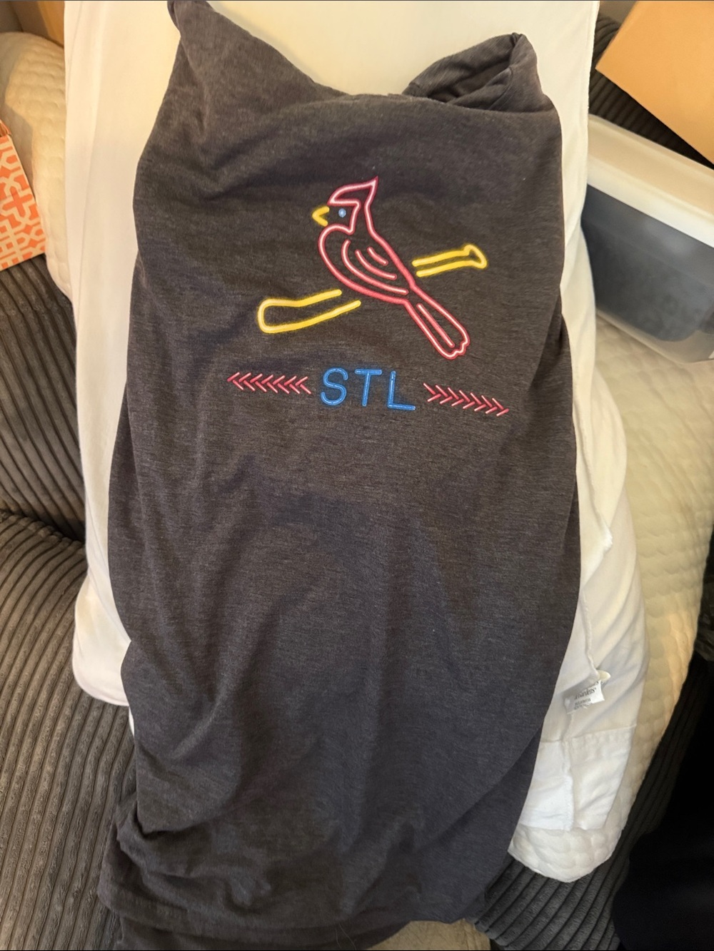 STL Cardinal Graphic Tunic Top - Charcoal